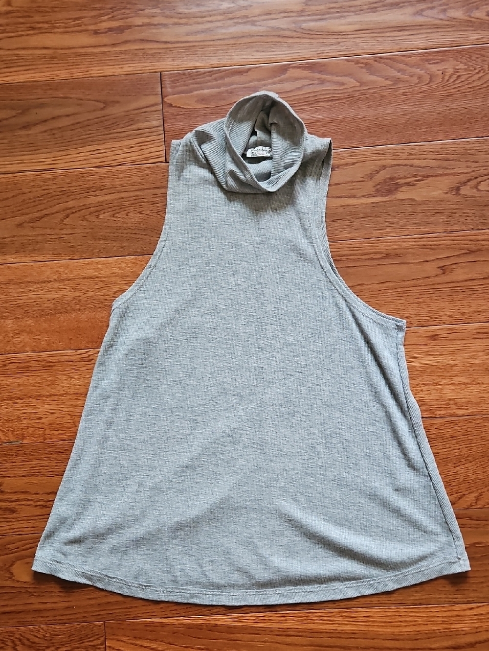 Free People Sleeveless Gray Turtleneck Tank Top